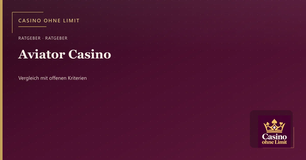 Aviator Casino – Illustration mit Logo von Casino ohne Limit