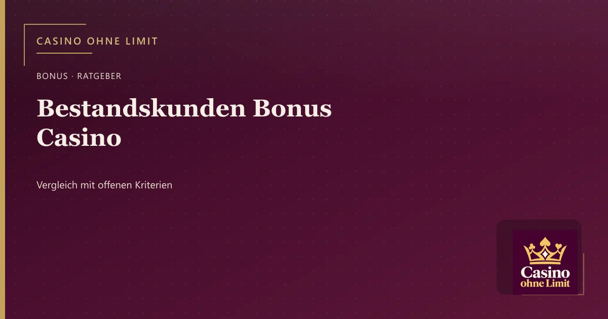 Bestandskunden Bonus Casino – Illustration mit Logo von Casino ohne Limit