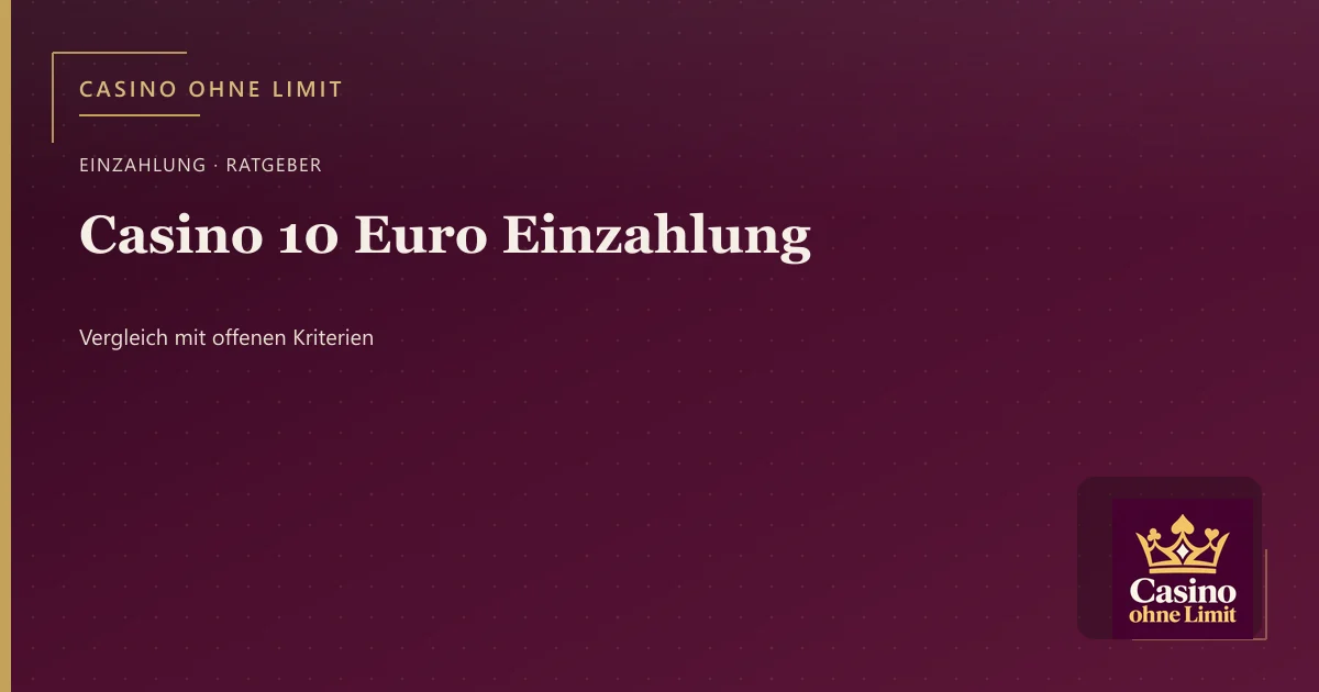 Casino 10 Euro Einzahlung – Illustration mit Logo von Casino ohne Limit