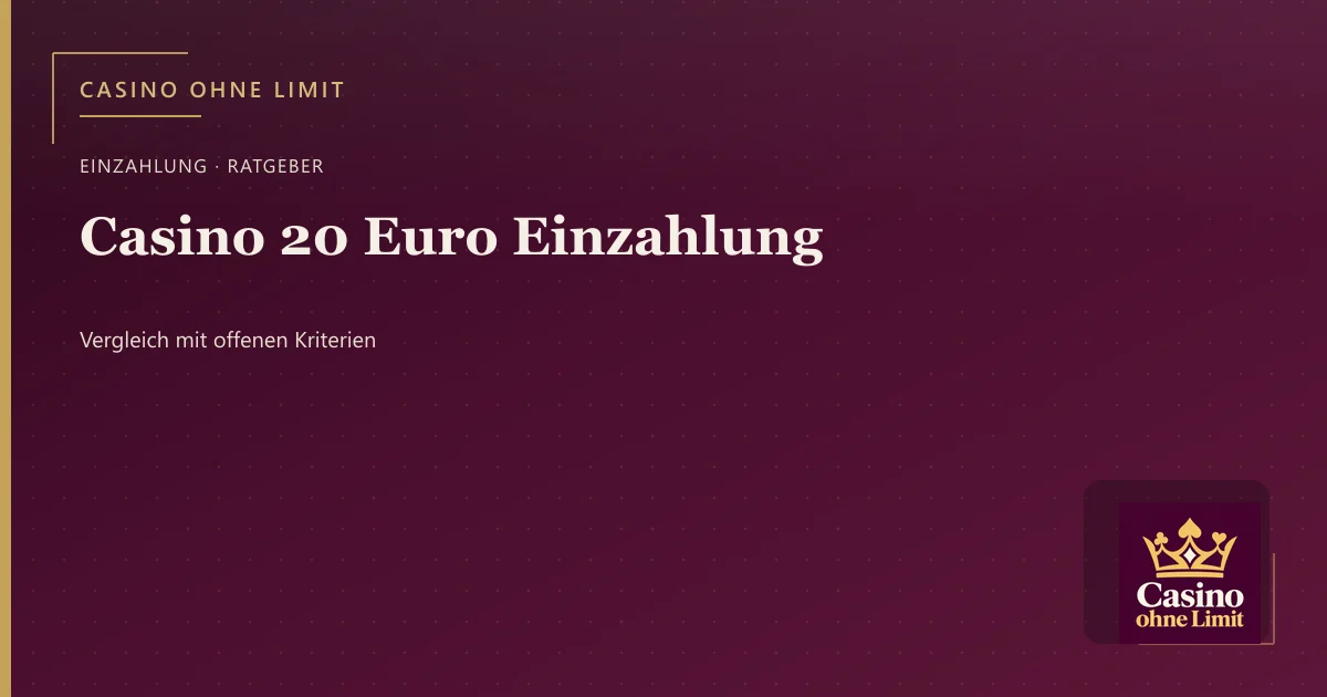 Casino 20 Euro Einzahlung – Illustration mit Logo von Casino ohne Limit