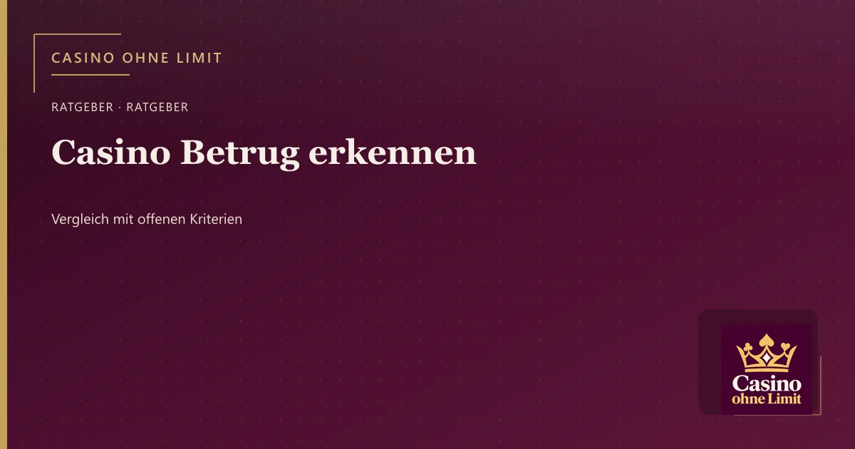 Casino Betrug erkennen – Illustration mit Logo von Casino ohne Limit