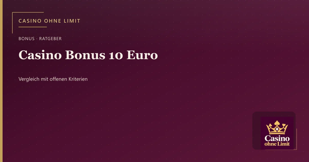 Casino Bonus 10 Euro – Illustration mit Logo von Casino ohne Limit