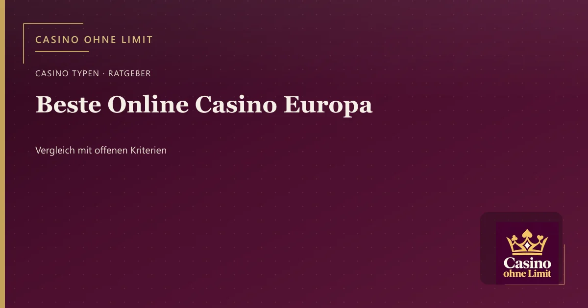 Beste Online Casino Europa – Illustration mit Logo von Casino ohne Limit
