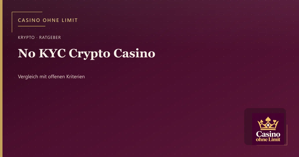 No KYC Crypto Casino – Illustration mit Logo von Casino ohne Limit