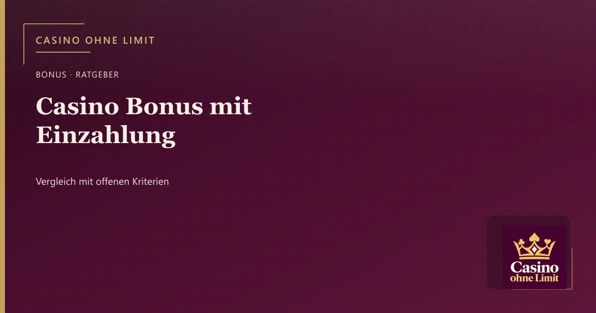 Casino Bonus mit Einzahlung – Illustration mit Logo von Casino ohne Limit