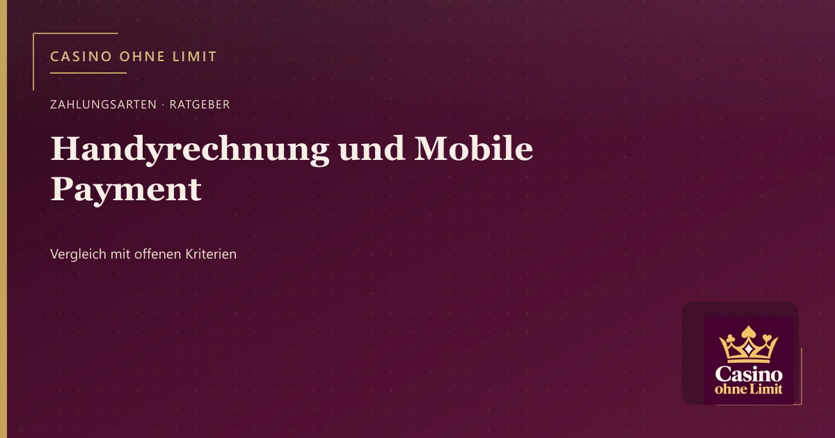Online Casino mit Handyrechnung bezahlen Deutschland – Illustration mit Logo von Casino ohne Limit