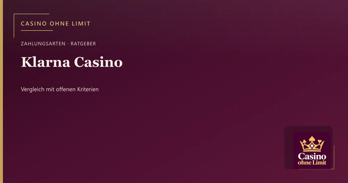 Klarna Casino – Illustration mit Logo von Casino ohne Limit