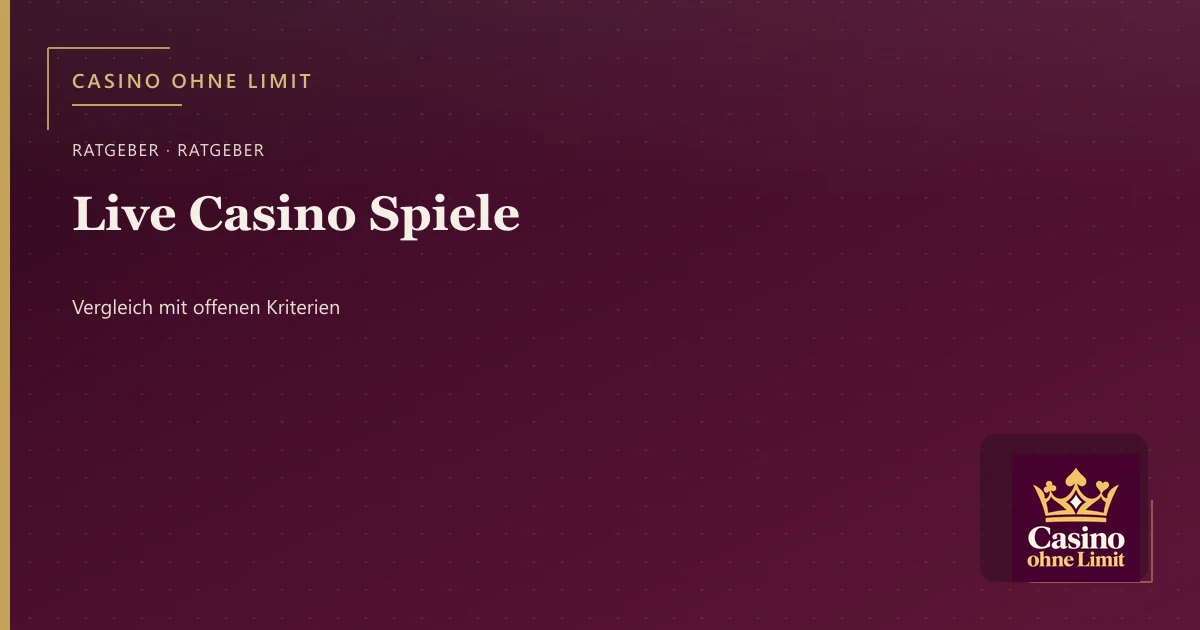 Live Casino Spiele – Illustration mit Logo von Casino ohne Limit