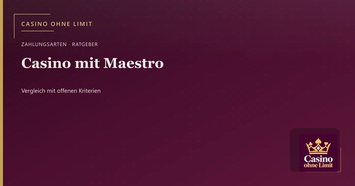 Casino mit Maestro – Illustration mit Logo von Casino ohne Limit