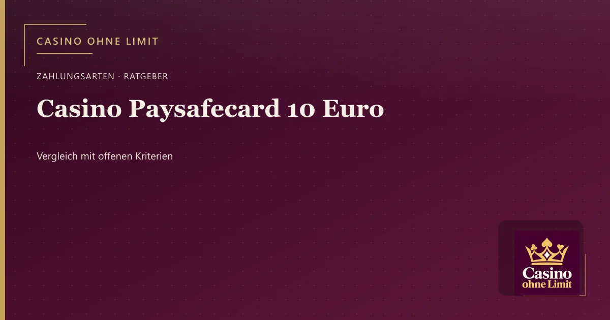 Casino Paysafecard 10 Euro – Illustration mit Logo von Casino ohne Limit