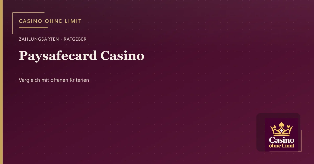 Paysafecard Casino – Illustration mit Logo von Casino ohne Limit