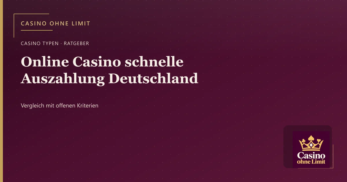 Online Casino schnelle Auszahlung Deutschland – Illustration mit Logo von Casino ohne Limit