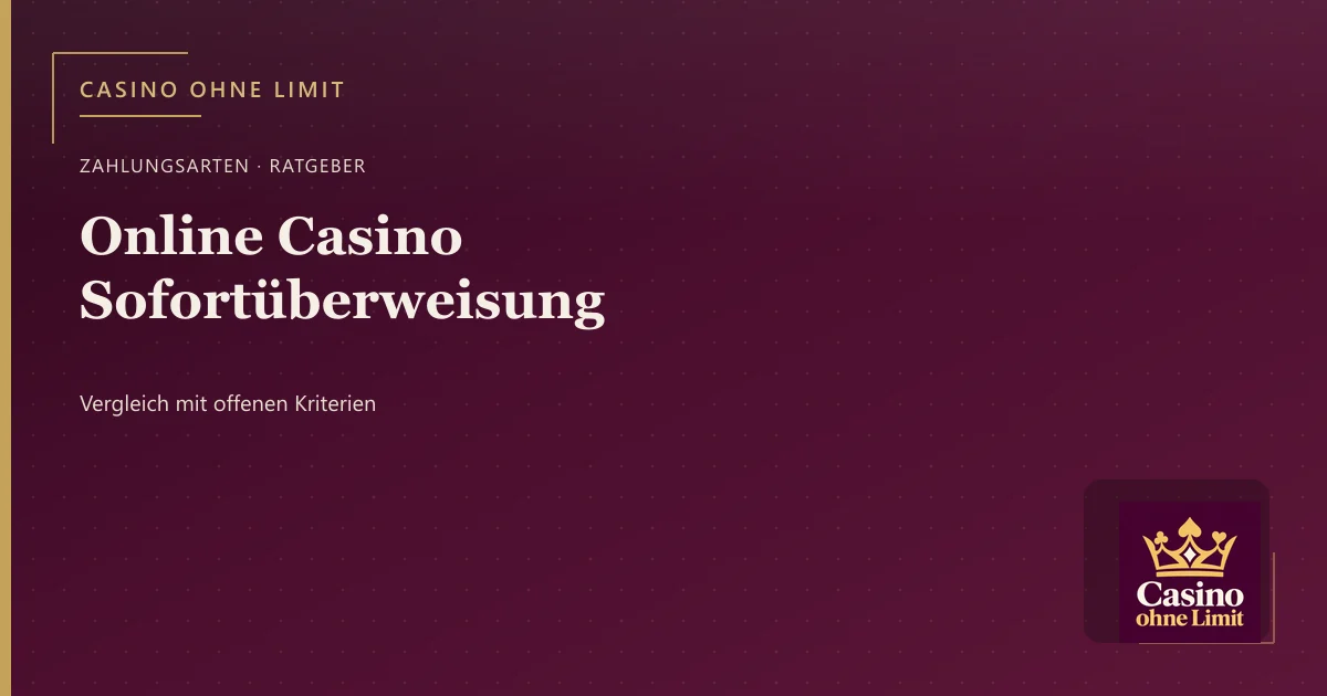 Online Casino Sofortüberweisung – Illustration mit Logo von Casino ohne Limit