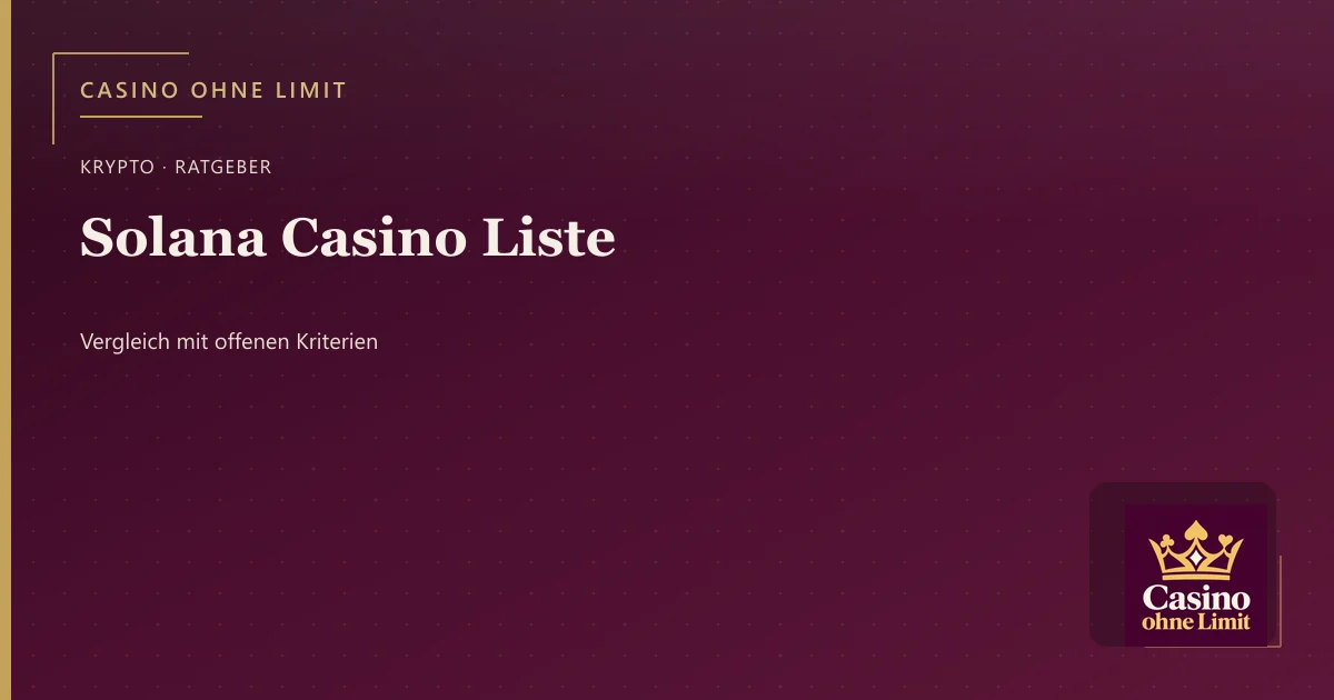 Solana Casino Liste – Illustration mit Logo von Casino ohne Limit